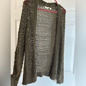 Lucky Brand Green Open-Knit Cardigan